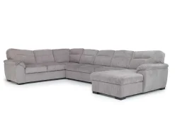 Mor Furniture Wanda Queen Pullout Tux Sofa Chaise Sectional In Gray, Left Facing