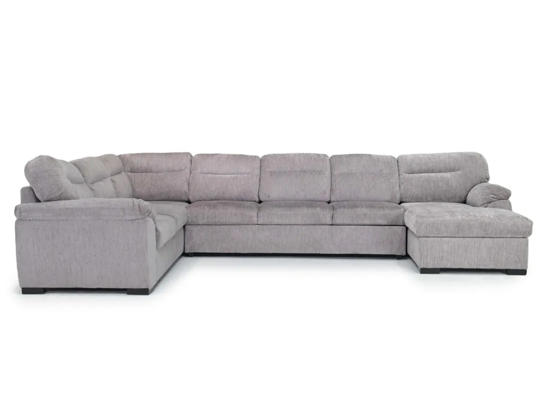 Mor Furniture Wanda Queen Pullout Tux Sofa Chaise Sectional In Gray, Left Facing