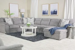 Mor Furniture Wanda Queen Pullout Tux Sofa Chaise Sectional In Gray, Left Facing