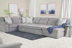 Mor Furniture Wanda Queen Pullout Tux Sofa Chaise Sectional In Gray, Left Facing