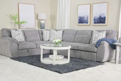 Mor Furniture Wanda Queen Tux Sleeper Sectional W/ Drop Table In Gray, Right Facing