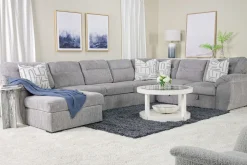 Mor Furniture Wanda Xl Storage Chaise Sleeper Sectional In Gray, Left Facing