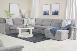 Mor Furniture Wanda Xl Storage Chaise Sleeper Sectional In Gray, Left Facing