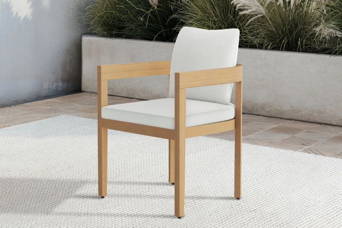 Mor Furniture Wesley Outdoor Side Chair In White/Natural