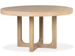 Mor Furniture White Oak Round Dining Table & 4 Chairs In Butternut