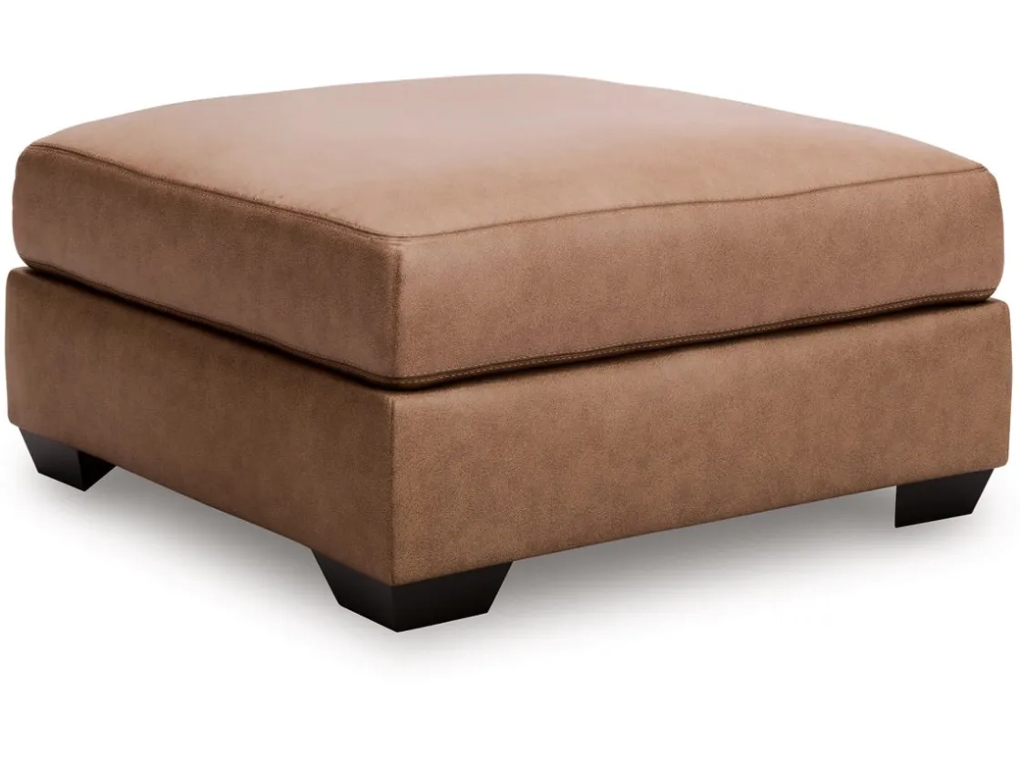 Mor Furniture Whitlock Oversized Ottoman In Caramel