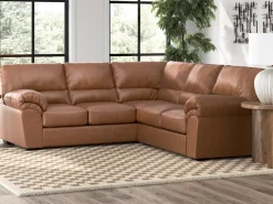 Mor Furniture Whitlock Tux Loveseat Sectional In Caramel, Left Facing