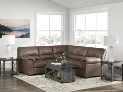 Mor Furniture Whitlock Tux Loveseat Sectional In Caramel, Left Facing