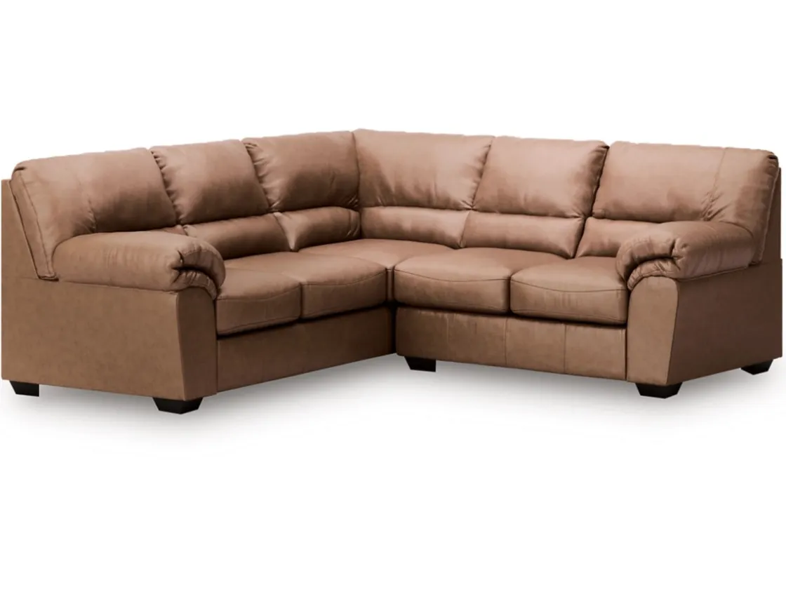 Mor Furniture Whitlock Tux Loveseat Sectional In Caramel, Left Facing