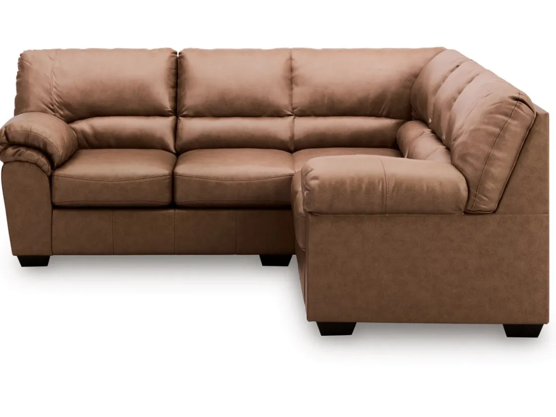 Mor Furniture Whitlock Tux Loveseat Sectional In Caramel, Left Facing