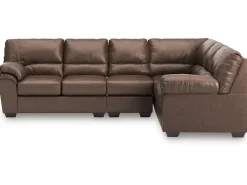 Mor Furniture Whitlock Tux Sofa Sectional In Caramel, Left Facing