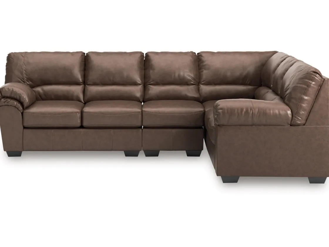 Mor Furniture Whitlock Tux Sofa Sectional In Caramel, Left Facing