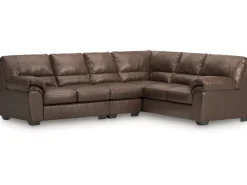 Mor Furniture Whitlock Tux Sofa Sectional In Caramel, Left Facing