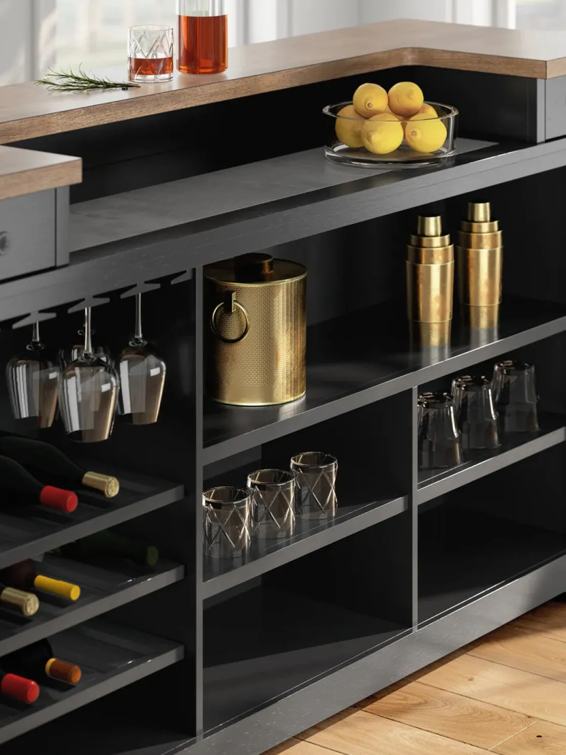 Mor Furniture Wildenauer Bar In Brown/Black