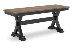 Mor Furniture Wildenauer Dining Bench In Brown/Black