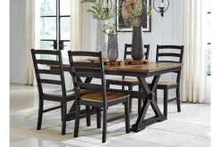 Mor Furniture Wildenauer Extendable Dining Table & 4 Chairs In Brown/Black