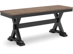 Mor Furniture Wildenauer Extendable Dining Table, 4 Chairs & Bench In Brown/Black
