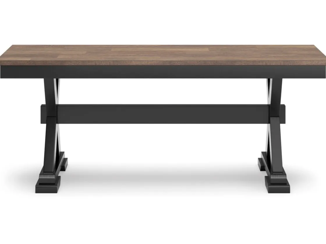 Mor Furniture Wildenauer Extendable Dining Table, 4 Chairs & Bench In Brown/Black