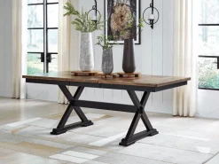 Mor Furniture Wildenauer Extendable Dining Table In Brown/Black