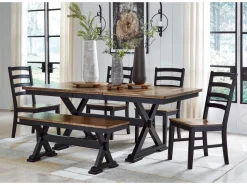 Mor Furniture Wildenauer Extendable Dining Table In Brown/Black