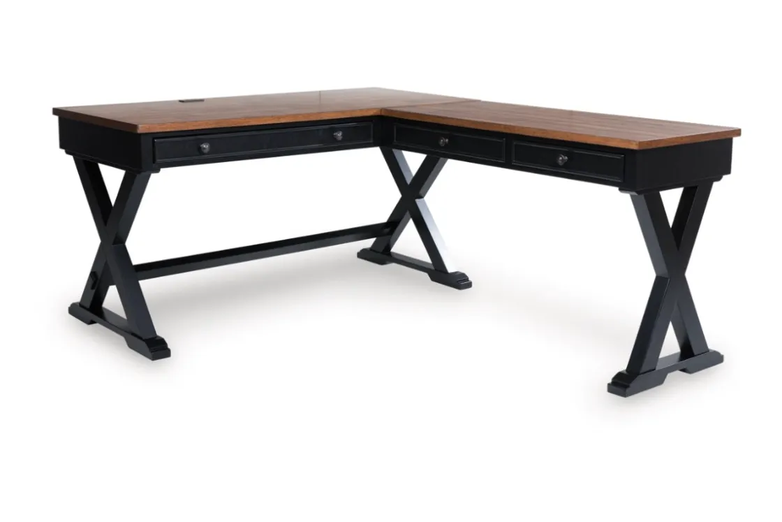 Mor Furniture Wildenauer Office Desk In Black/Brown