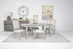Mor Furniture Willowbrook Dining Table & 4 Chairs In Pebble, Slat