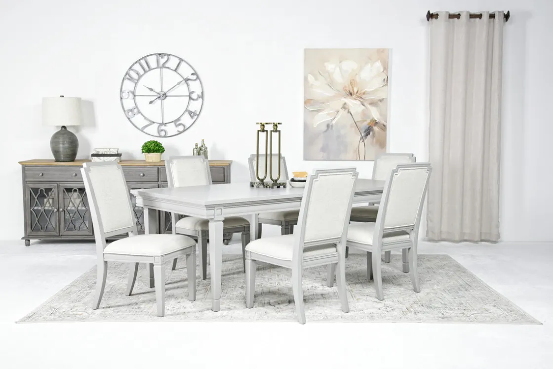 Mor Furniture Willowbrook Dining Table & 6 Chairs In Egg Shell White