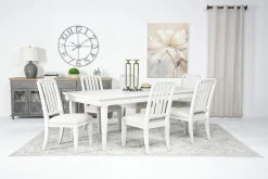 Mor Furniture Willowbrook Dining Table & 6 Chairs In Egg Shell White