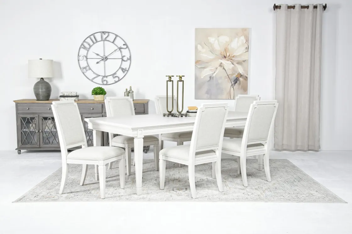 Mor Furniture Willowbrook Dining Table & 6 Chairs In Egg Shell White