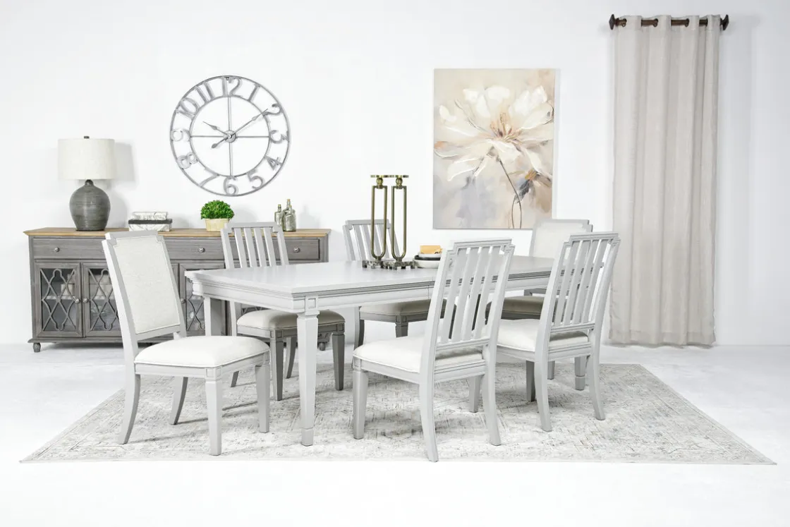 Mor Furniture Willowbrook Dining Table & 6 Chairs In Egg Shell White