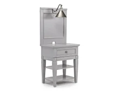 Mor Furniture Willowbrook Nightstand & Hutch W/ Lamp In Egg Shell White