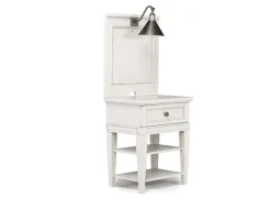 Mor Furniture Willowbrook Nightstand & Hutch W/ Lamp In Egg Shell White