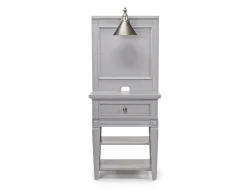 Mor Furniture Willowbrook Nightstand & Hutch W/ Lamp In Egg Shell White