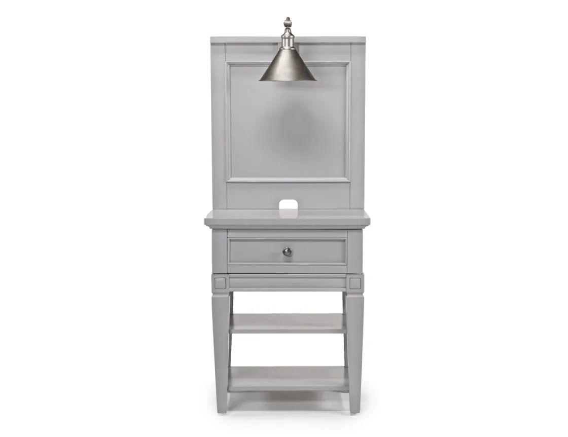 Mor Furniture Willowbrook Nightstand & Hutch W/ Lamp In Egg Shell White