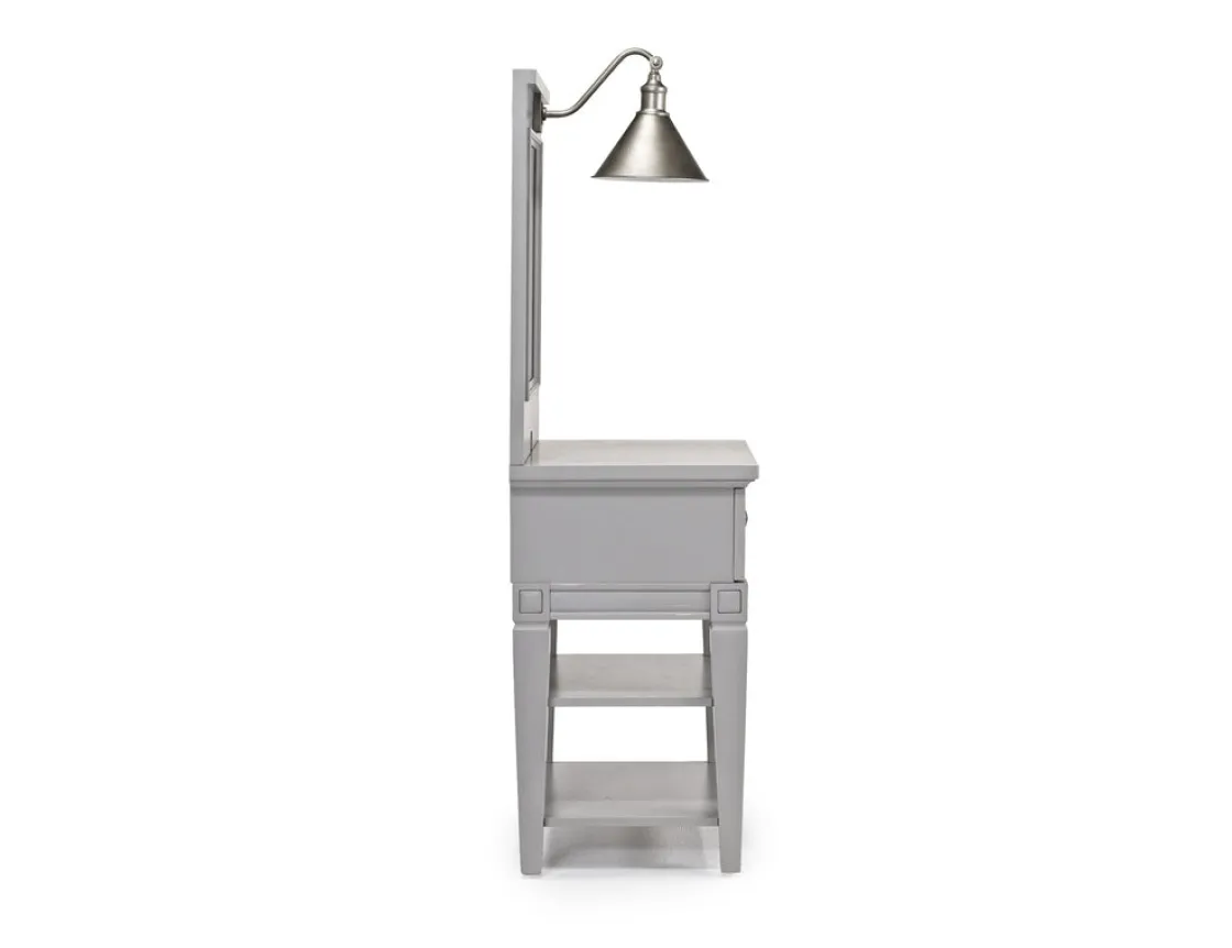 Mor Furniture Willowbrook Nightstand & Hutch W/ Lamp In Egg Shell White