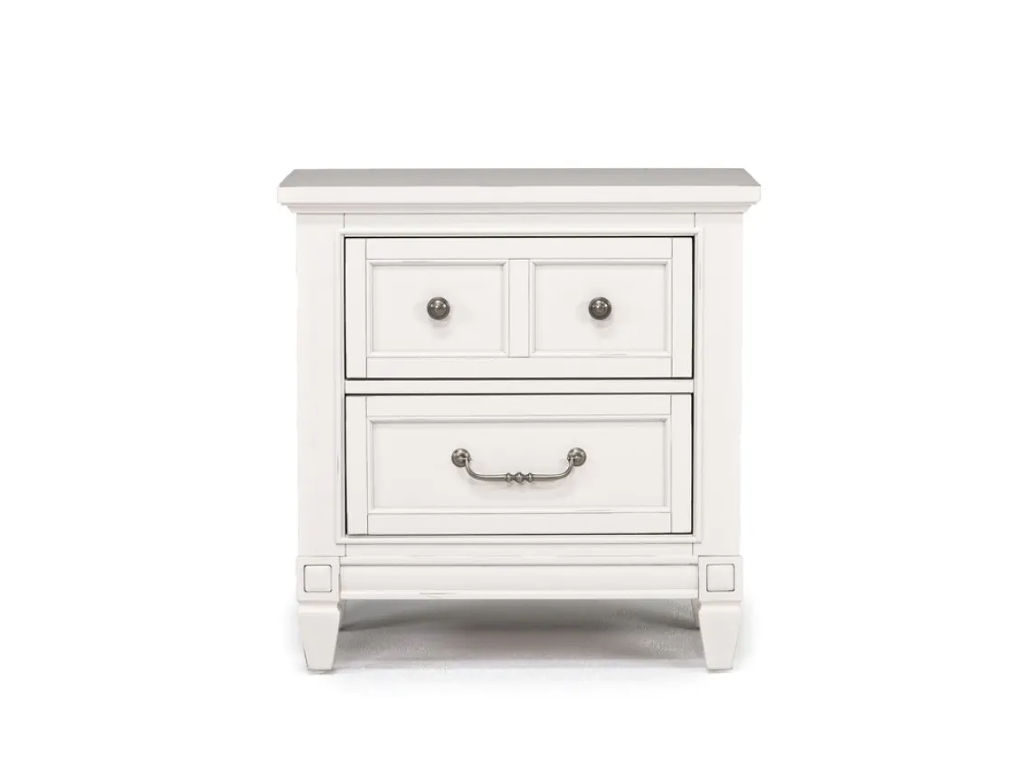 Mor Furniture Willowbrook Panel Bed, Dresser, Mirror & Nightstand In Pebble, Queen