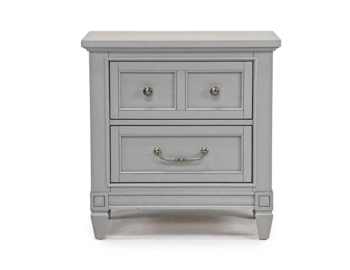 Mor Furniture Willowbrook Panel Bed, Dresser, Mirror & Nightstand In Pebble, Queen