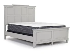 Mor Furniture Willowbrook Panel Bed, Dresser, Mirror & Nightstand In Pebble, Queen