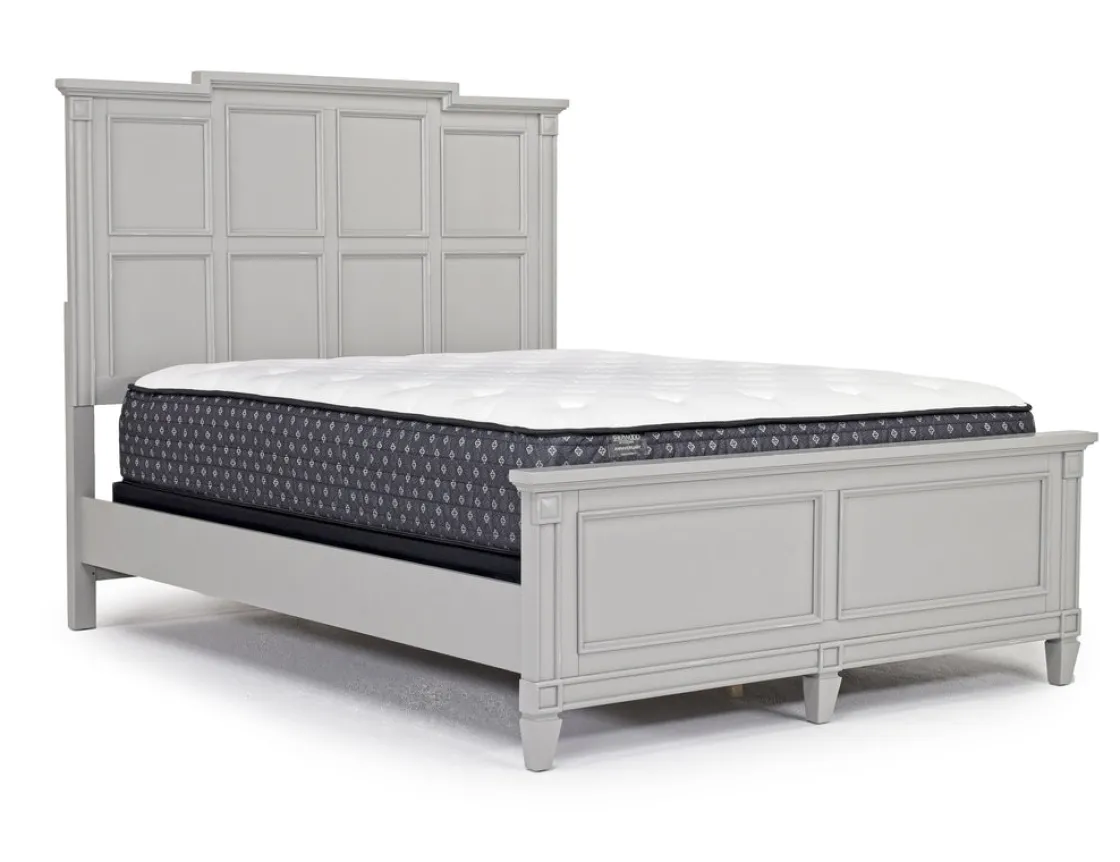 Mor Furniture Willowbrook Panel Bed, Dresser, Mirror & Nightstand In Pebble, Queen