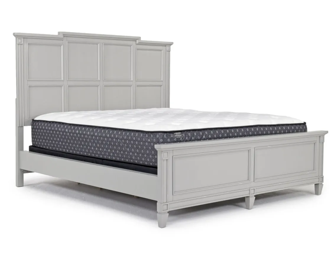 Mor Furniture Willowbrook Panel Bed, Dresser, Mirror & Nightstand In Pebble, Queen