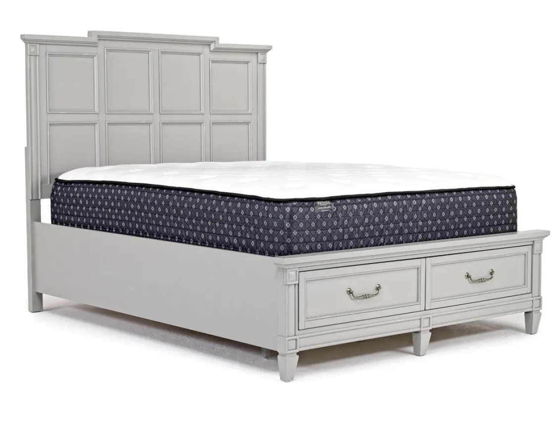 Mor Furniture Willowbrook Panel Bed, Dresser, Mirror & Nightstand In Pebble, Queen