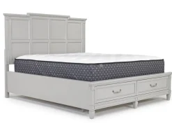 Mor Furniture Willowbrook Panel Bed, Dresser, Mirror & Nightstand In Pebble, Queen