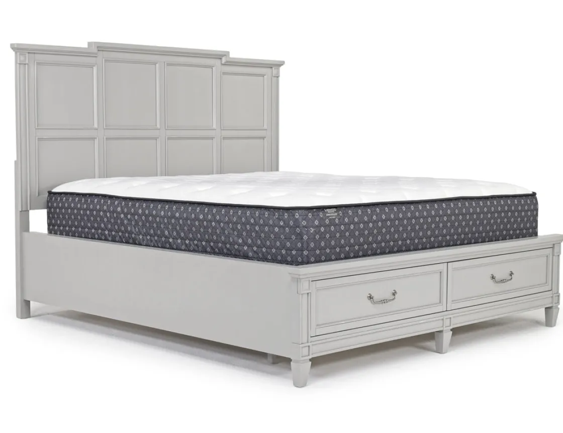 Mor Furniture Willowbrook Panel Bed, Dresser, Mirror & Nightstand In Pebble, Queen