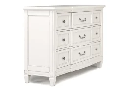 Mor Furniture Willowbrook Panel Bed, Dresser, Mirror & Nightstand In Pebble, Queen