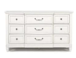 Mor Furniture Willowbrook Panel Bed, Dresser, Mirror & Nightstand In Pebble, Queen
