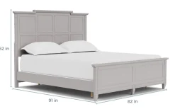 Mor Furniture Willowbrook Panel Bed In Pebble, Queen