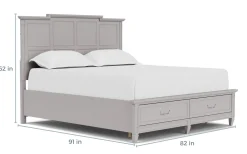 Mor Furniture Willowbrook Panel Bed In Pebble, Queen