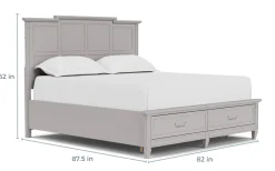 Mor Furniture Willowbrook Panel Bed In Pebble, Queen