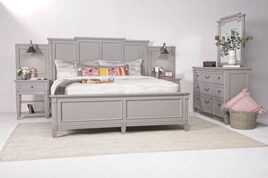 Mor Furniture Willowbrook Panel Wall Bed In Pebble, Queen
