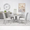 Mor Furniture Willowbrook Round Dining Table & 4 Chairs In Pebble, Slat